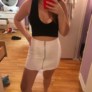 White denim skirt